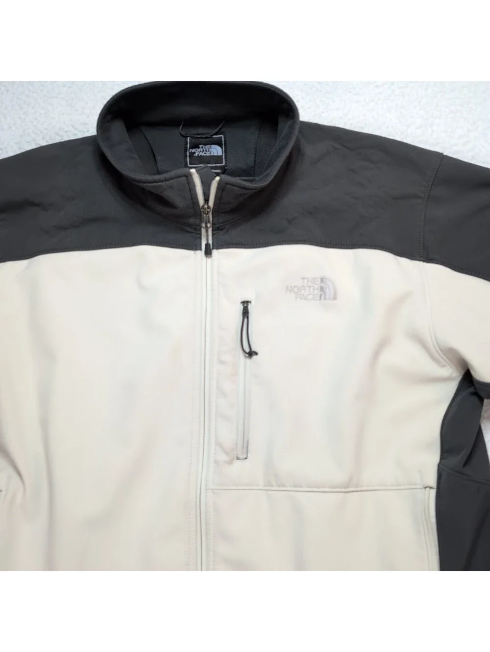 The North Face Apex Soft Shell Jacket Mens XL/TG Gray White Full Zip